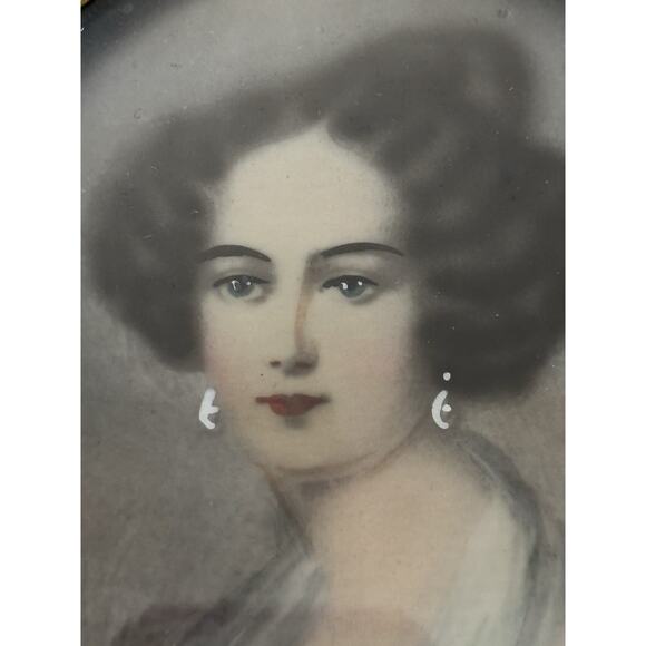 Set Of 3 19C French Miniature Portrait Paintings Artist Signed Gilt Frames - Picture 9 of 15